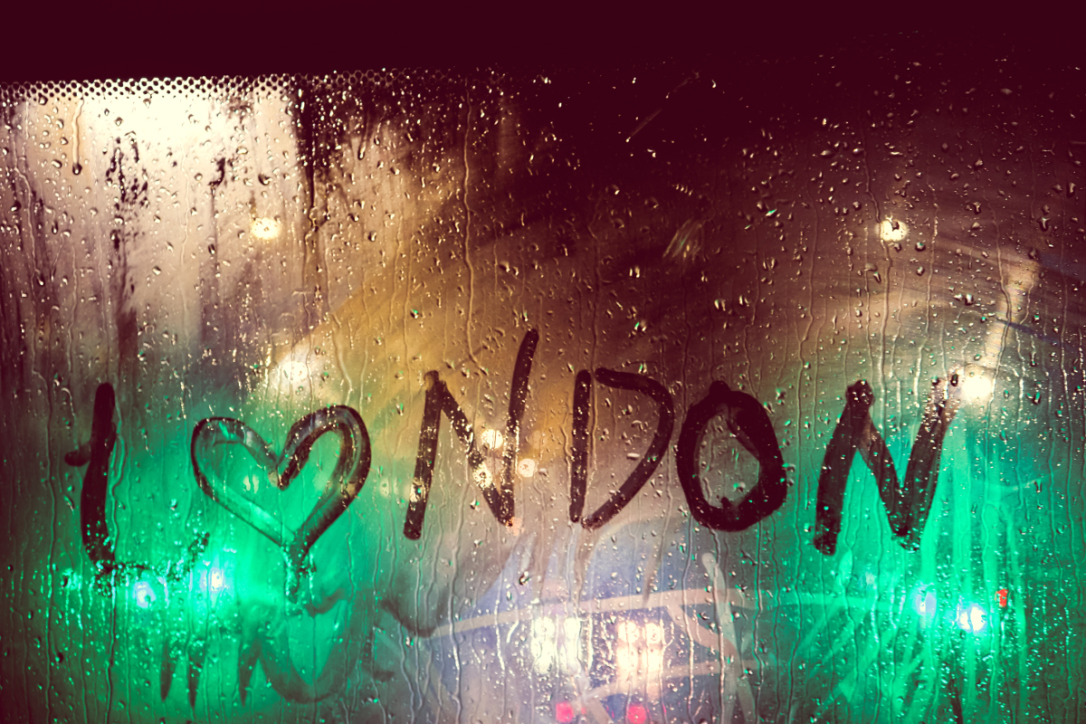 London written in condensation on a window