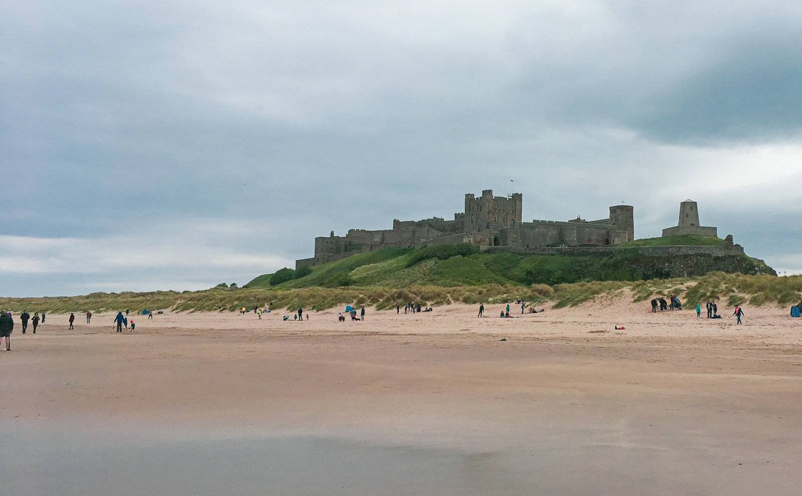 The real life version of Bamburgh Castle which features in Forza Horizon 4.