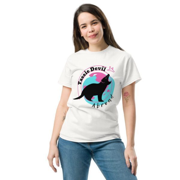 Tassie Devil Abroad Logo Unisex Tee - Image 9